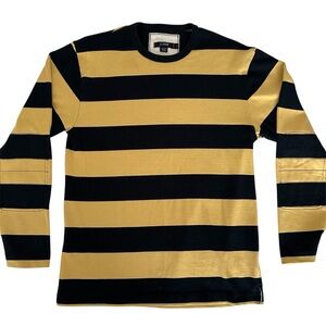 Men’s Striped Navy and Gold Rugby Shirt Small